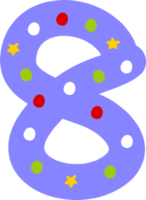 letras de decoração de oito números de natal png