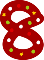 letras decorativas de ocho números de navidad png