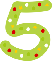 Natale cinque numero decorazione lettering png