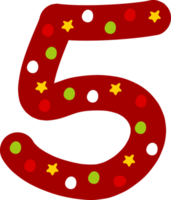 Natale cinque numero decorazione lettering png