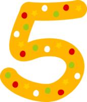 letras de decoración de cinco números de navidad png