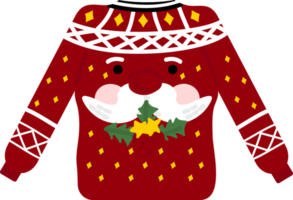 Christmas sweater. Garlands, flags, labels, bubbles, ribbons and stickers. Collection of Merry Christmas decorative icons. png