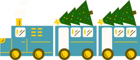 Kerstmis trein. slingers, vlaggen, etiketten, bubbels, linten en stickers. verzameling van vrolijk Kerstmis decoratief pictogrammen png