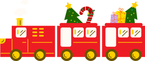tren de navidad. guirnaldas, banderas, etiquetas, burbujas, cintas y pegatinas. colección de iconos decorativos de feliz navidad png