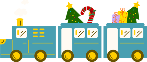 Christmas Train. Garlands, flags, labels, bubbles, ribbons and stickers. Collection of Merry Christmas decorative icons png