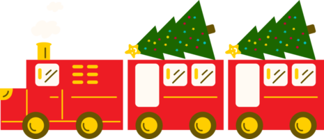 Kerstmis trein. slingers, vlaggen, etiketten, bubbels, linten en stickers. verzameling van vrolijk Kerstmis decoratief pictogrammen png