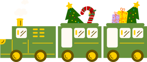 jul tåg. girlander, flaggor, etiketter, bubblor, band och klistermärken. samling av glad jul dekorativ ikoner png