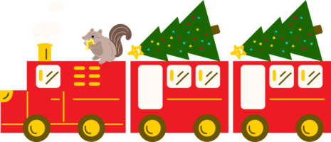 Christmas Train. Garlands, flags, labels, bubbles, ribbons and stickers. Collection of Merry Christmas decorative icons png