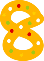 Christmas eight number decoration lettering png
