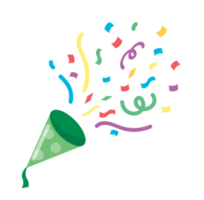 icône de la fête. illustration de popper de confettis png