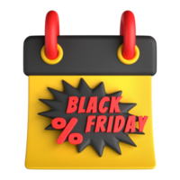 Black Friday Calendar Icon 3D png