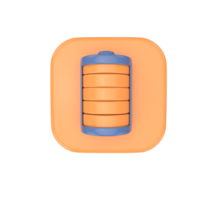 minimal 3d Illustration Full Battery charge levels status icon 3d render. png