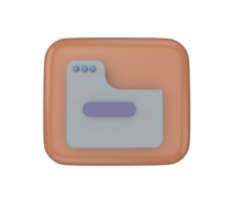 minimal 3d Illustration folder icon. document, file, document, file, archive data information concept. png