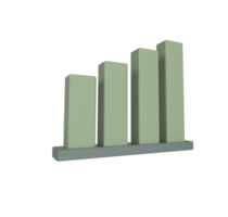 ícone de barra gráfica de ilustração 3d mínima. gráfico, conceito de crescimento 3d render. png