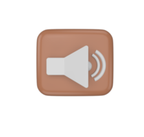 ilustración 3d mínima icono de volumen del altavoz de audio. altavoz de megáfono o megáfono de altavoz para anunciar la promoción, png