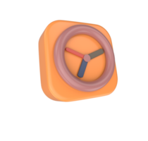 icono de ilustración 3d mínimo icono de reloj redondo. estilo de dibujos animados cronometraje, medición del tiempo, gestión del tiempo y concepto de fecha límite. png