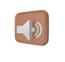 icône de volume de haut-parleur audio illustration 3d minimale. mégaphone haut-parleur ou haut-parleur mégaphone pour annoncer la promotion, png