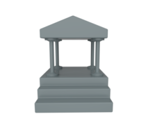 minimale 3D-Darstellung Bankgebäude-Symbol im antiken Stil mit der Säule. Geschäfts- und Finanzkonzept. png