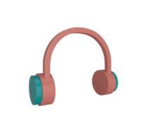 ícone de fone de ouvido de ilustração 3d mínimo. fones de ouvido sem fio renderização 3d. png