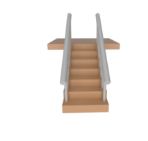 icône d'escalier d'illustration 3d minimale. escalier vers le haut des marches rendu 3d. png