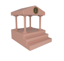illustration 3d minimale icône de bâtiment de banque style antique avec le pilier. concept d'entreprise et de finance. png