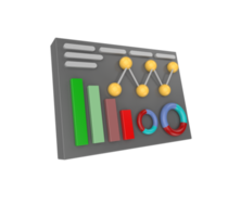 Barras crescentes de ilustração 3D e seta ascendente. progresso, gráficos e diagramas, torta, linha, castiçal. planejamento e estatísticas. png