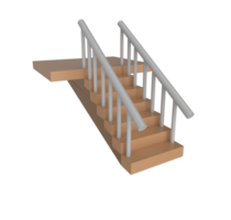 minimal 3d Illustration Stair icon. staircase up steps 3d render. png