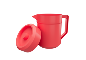 3d render Red Pitcher or milk jug. Drinks and beverages jug, minimal concept for jug mockup png