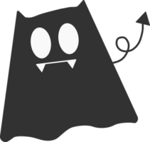 Schwarzes Geister-Halloween-Symbol. Horrorillustration. png