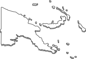 mão desenhada do mapa 3d de papua nova guiné png