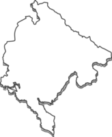 hand gezeichnet von montenegro 3d-karte png