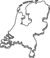 mão desenhada do mapa 3d da Holanda png