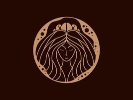 espresso coffee logo with a woman's image vector