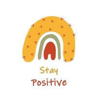 Funny cactus rainbow in bright colors illustration. vector