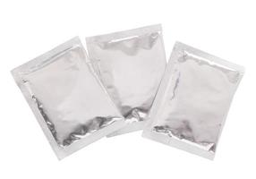 plastic package bag isolated on white with clipping path photo