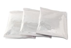 plastic package bag isolated on white with clipping path photo