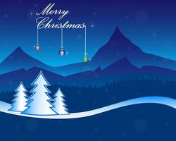 Christmas card with Christmas trees and toys and novogdnimi stars vector
