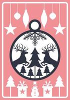 Laser Cut Christmas card design. vector