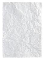 white crumpled paper isolated on white background photo