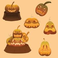 Collection of halloween pumpkin vector