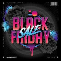 Black Friday Sale Retrowave Design vector