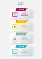 Infographic template business concept with workflow. vector