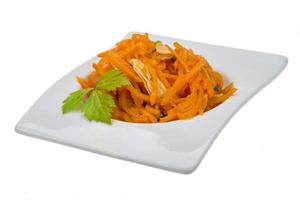 Korean carrot in a bowl on white background photo