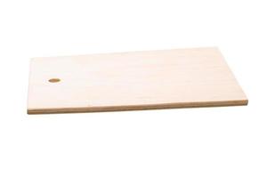 Wooden board on white background photo