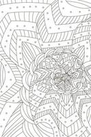 Abstract coloring page for adults, black and white style vector