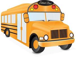 yellow school bus front view islated vector