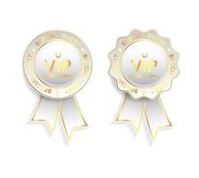 vip sign in white and gold color vector