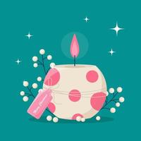 vector illustration festive christmas candle