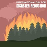 illustration vector graphic of Forest fires produce thick smoke, perfect for international day, disaster reduction, celebrate, greeting card, etc.