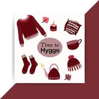 tiempo para hygge elementos vectoriales gratis vector